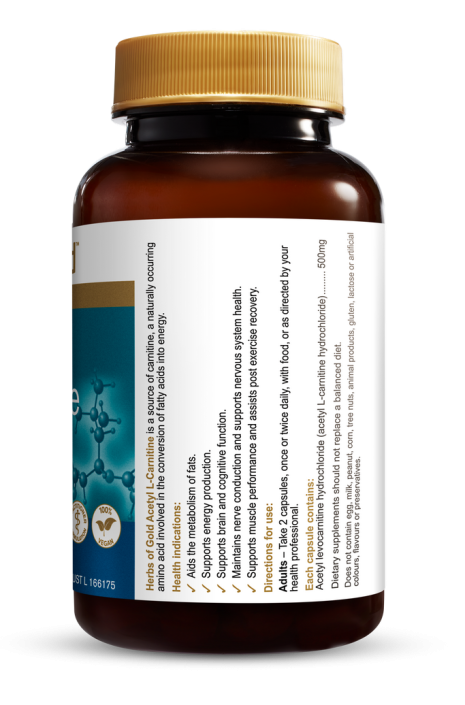 Herbs of Gold Acetyl L-Carnitine 120 Capsules