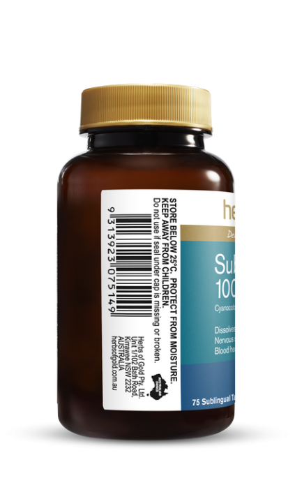 Herbs of Gold Sublingual B12 1000 75 Tablets