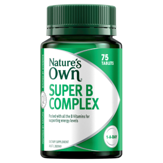 Nature's Own Super Vitamin B Complex with Biotin, B3, B6, & B12 for Energy 75 Tablets