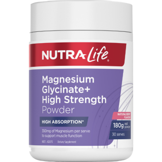 Nutra-Life Magnesium Glycinate+ High Strength Powder 180g