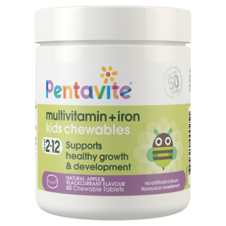 Penta-vite Multivitamin + Iron Kids 60 Chewables Tablets