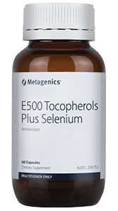 Metagenics E500 Tocopherols Plus Selenium 60 Capsules