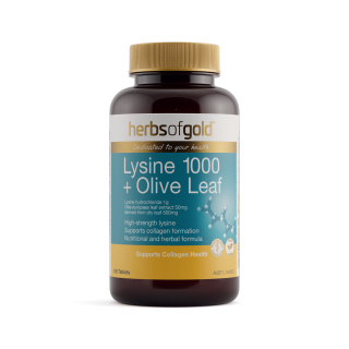 Herbs Of Gold Lysine 1000 + Olive Leaf 100 Tablets