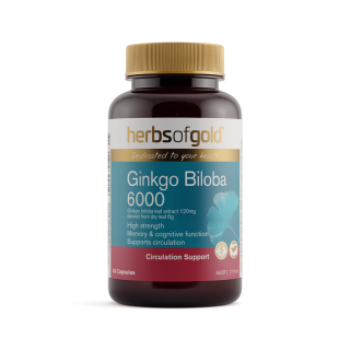 Herbs Of Gold Ginkgo Biloba 6000 60 Capsules