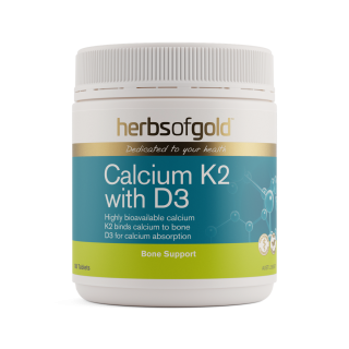 Herbs Of Gold Calcium K2 with D3 180 Tablets