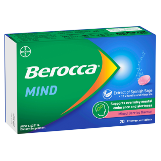 Berocca Mind Mixed Berries Flavour 20 Tablets