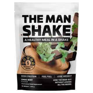 THE MAN SHAKE Choc Mint Flavour Formulated Meal Replacement 840g