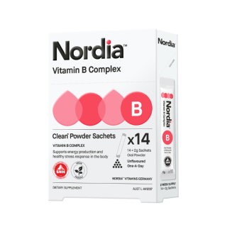 NORDIA Vitamin B Complex Clean Unflavoured Powder 14 x 2g Sachets