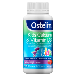 Ostelin Kids Calcium & Vitamin D Chewable - D3 for Children's Bone Health & Immunity 90 Tablets