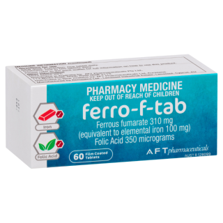 Ferro-f-tab 310mg/350mcg Tablets 60 Blister Pack