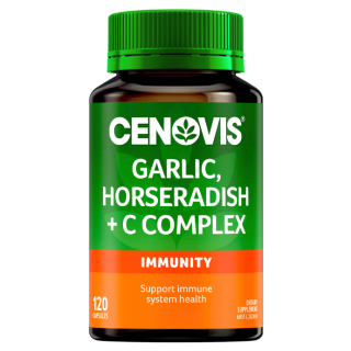 Cenovis Garlic, Horseradish + Vitamin C Complex for Immune Support 120 Capsules