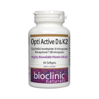 Bioclinic Naturals Opti Active D & K2 60 Soft Capsules