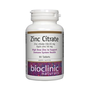 Bioclinic Naturals Zinc Citrate 90 Tablets
