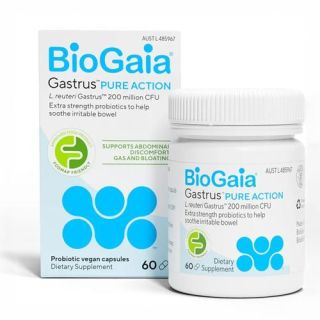 BioGaia Gastrus Pure Action Probiotic 60 Vegan Capsules