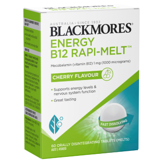 Blackmores Energy B12 Rapi-Melt Cherry Flavour 60 Tablets