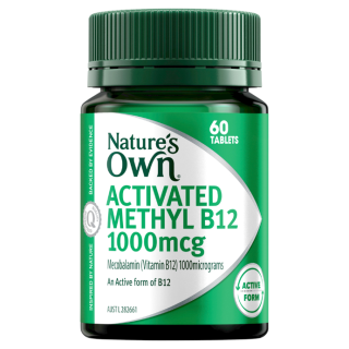 Nature's Own Activated Methyl B12 1000mcg with Vitamin B for Energy 60 Tablets