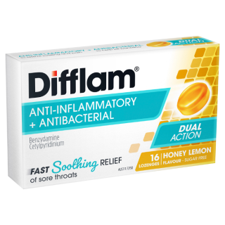 Difflam Sore Throat Lozenges Honey & Lemon Flavour 16 Lozenges