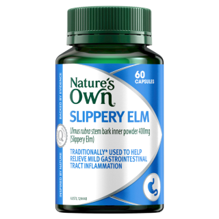Nature's Own Slippery Elm 400mg for Digestive Health 60 Capsules