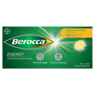 Berocca Energy Mango & Orange Flavour 30 Tablets