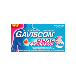 Gaviscon Dual Action Peppermint 16 Chewable Tablets