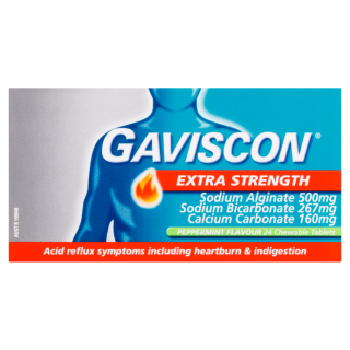 Gaviscon Extra Strength Peppermint 24 Chewable Tablets
