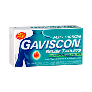 Gaviscon Peppermint 48 Chewable Tablets