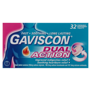 Gaviscon Peppermint Dual Action 32 Chewable Tablets