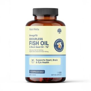 Hab Shifa OmegatQ Odourless Fish Oil & Black Seed Oil 120 Capsules