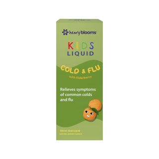 Henry Blooms Kids Liquid Cold & Flu with Elderberry Orange 100mL