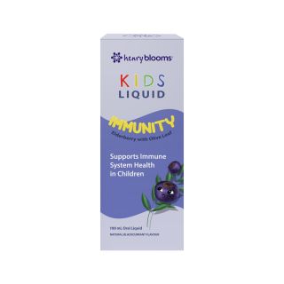Henry Blooms Kids Liquid Immunity Elderberry with Olive Leaf Blackcurrant 100mL
