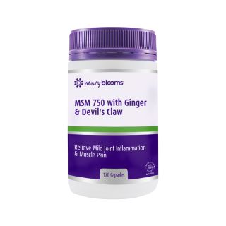 Henry Blooms MSM 750 with Ginger & Devils Claw 120 Capsules