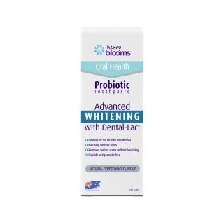 Henry Blooms Oral Health Probiotic Toothpaste Advanced Whitening Peppermint 100g