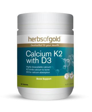 Herbs of Gold Calcium K2 with D3 90 Tablets