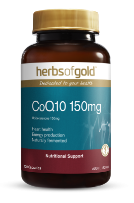 Herbs of Gold CoQ10 150mg (in Rice Bran Oil) 120 Capsules