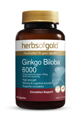 Herbs of Gold Ginkgo Biloba 6000 60 Capsules