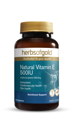 Herbs of Gold Natural Vitamin E 500IU 50 Capsules