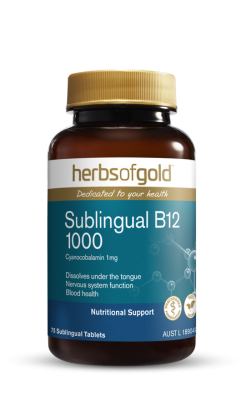 Herbs of Gold Sublingual B12 1000 75 Tablets
