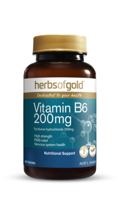 Herbs of Gold Vitamin B6 200mg 60 Tablets