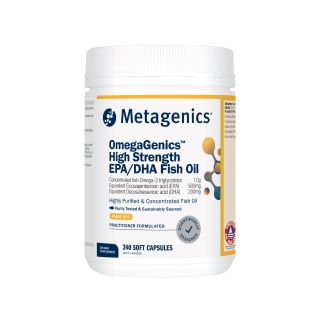 Metagenics OmegaGenics High Strength EPA/DHA Fish Oil 240 Soft Capsules