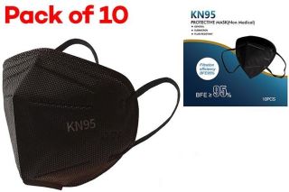 KN95 Protective Respirator Mask Black  (N95 P2 Equivalent) | Pack of 10