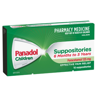 Panadol Children Suppositories 6 Months- 5 Years 125mg 10 Pack