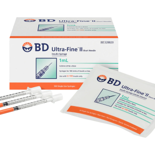 BD Ultra-Fine II Syringe 1.0mL 31G 8mm 100 Pack