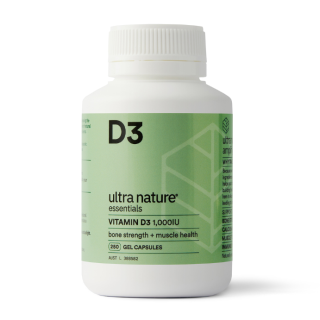 Ultra Nature Essentials Vitamin D3 1000IU 250 Capsules